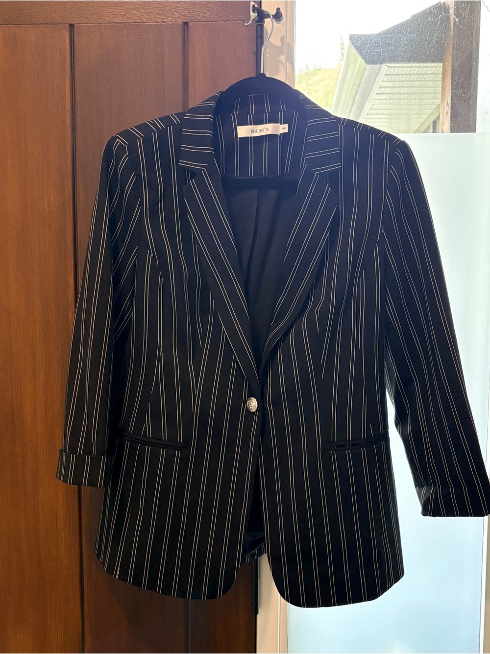 Ricki's Black Pinstripe Single-Button Blazer NWOT Size M